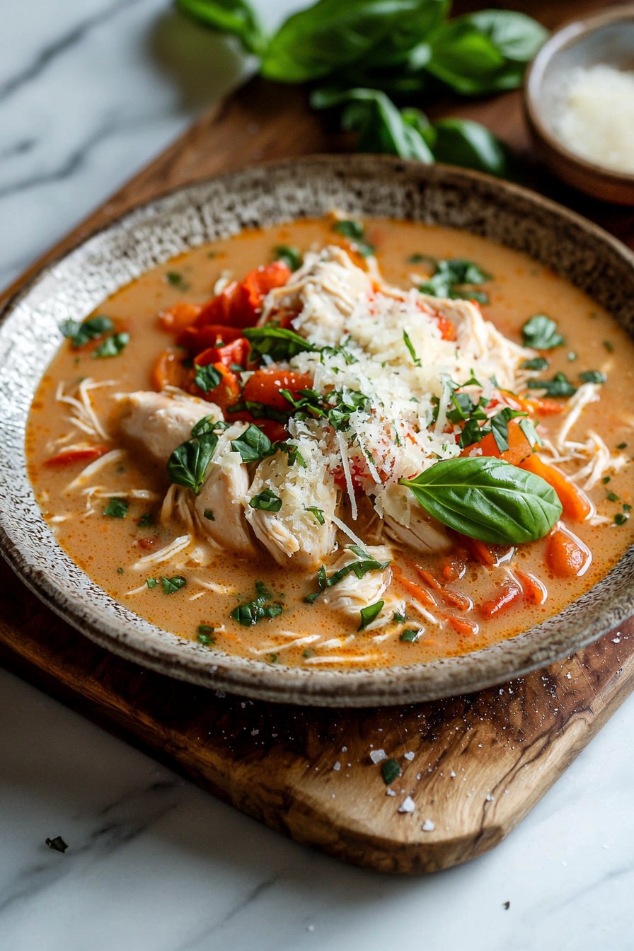 The Best Crockpot Chicken Parmesan Soup