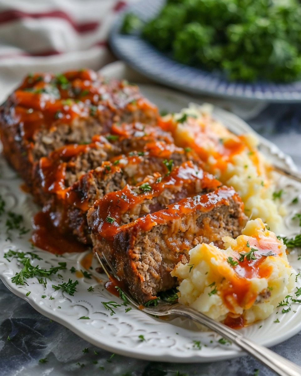 Meatloaf with Mashed Potatoes and Cheese Recipe
