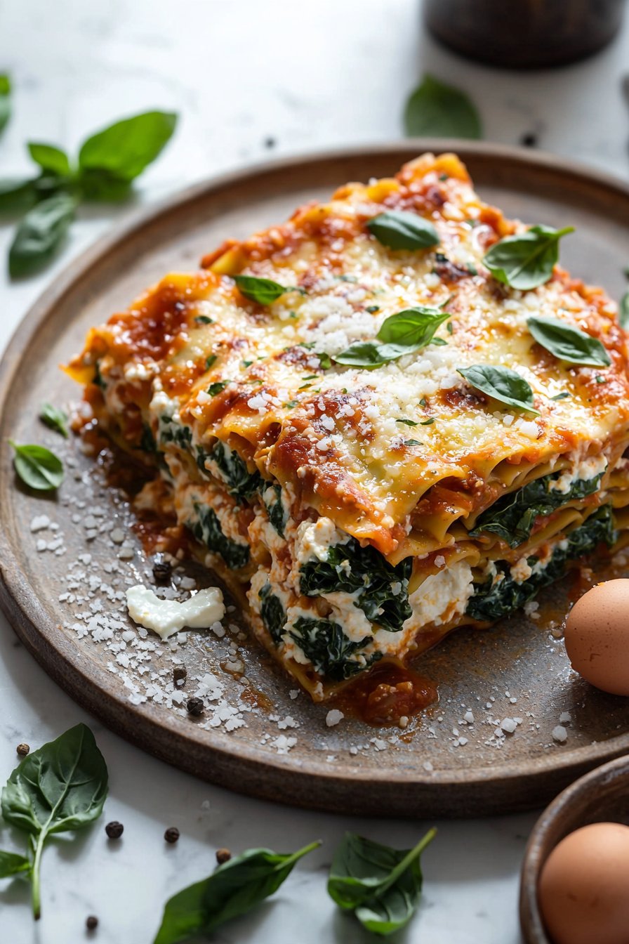 Vegetarian Lasagna with Spinach & Ricotta