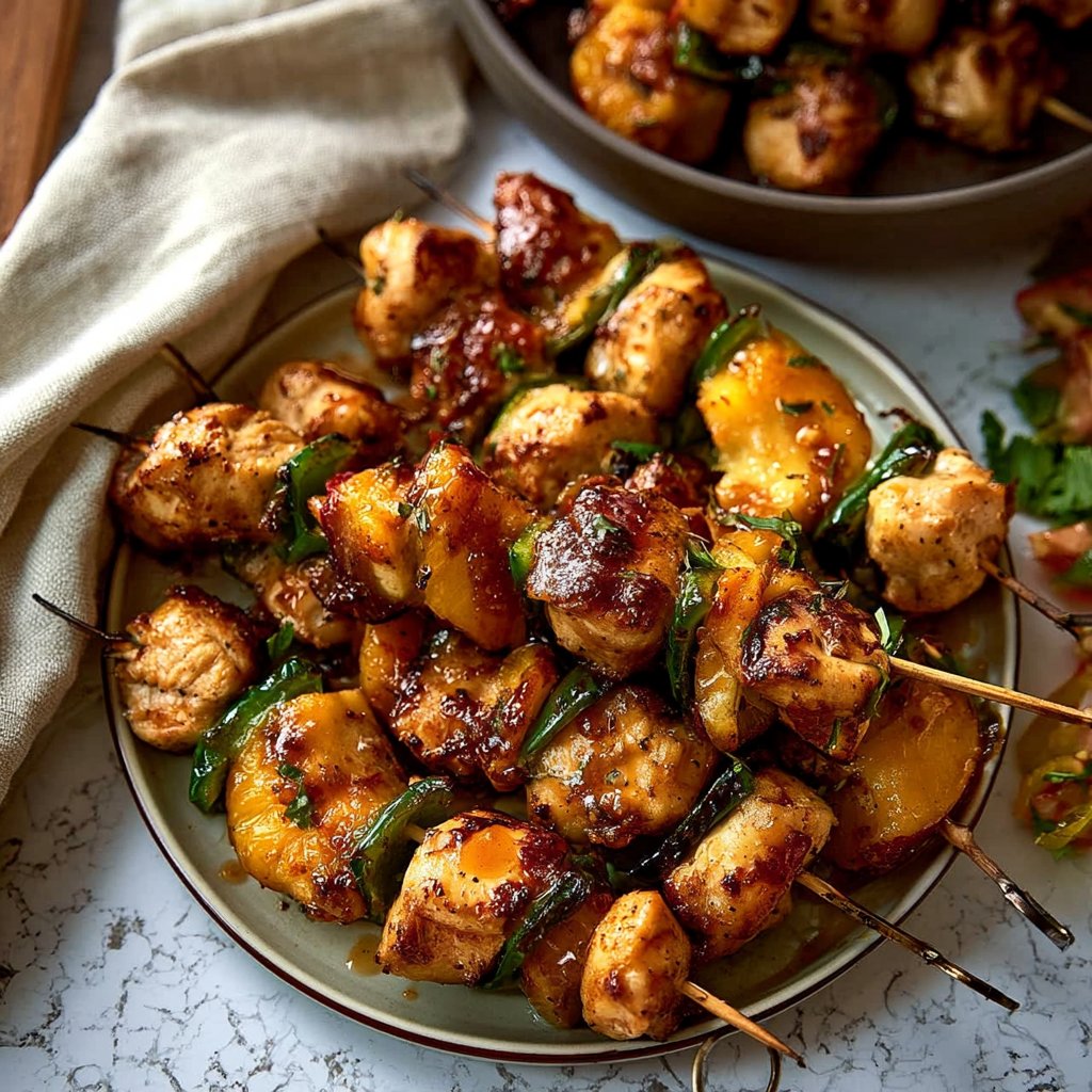 Jalapeno Peach Chicken Skewers