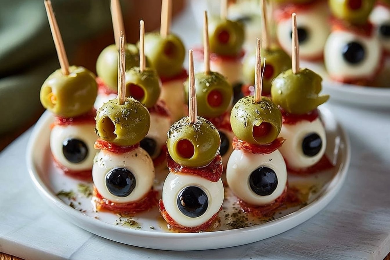 Horror movie themed party | The scream party food ideas, Horror movie themed baby shower, Eyeball skewers