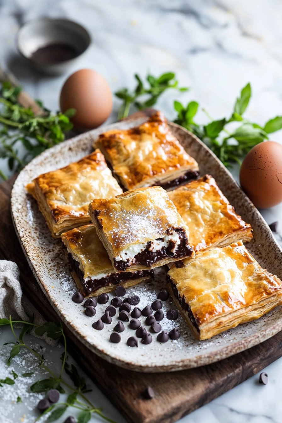 Ricotta Chocolate Chip Pastry Squares