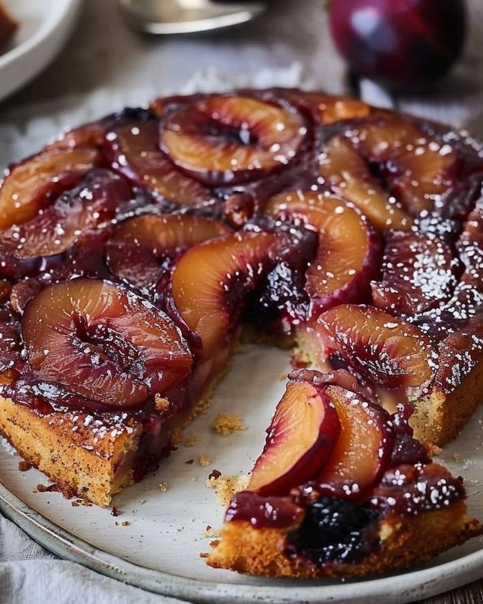 Upside Down Plum Cake