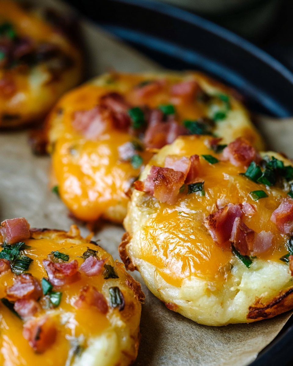Kloßteig-Mini-Pizzen nach Flammkuchen Art