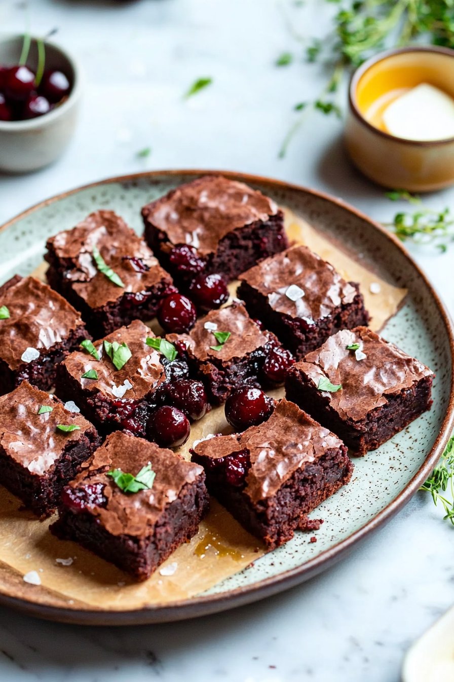 Roasted Cherry Brownies