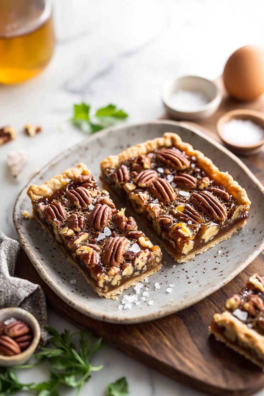 Salted Maple Pecan Pie Bars
