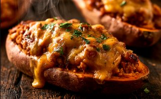 High-Protein Ground Turkey Stuffed Sweet Potato