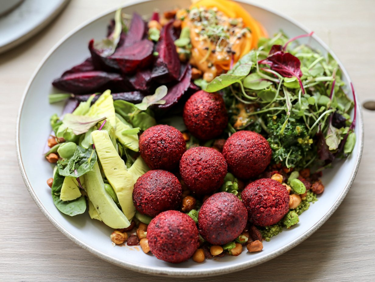 Easy Beetroot Falafel Veggie Bowl