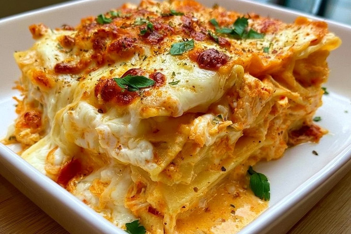 Cheesy Buffalo Ranch Chicken Lasagna