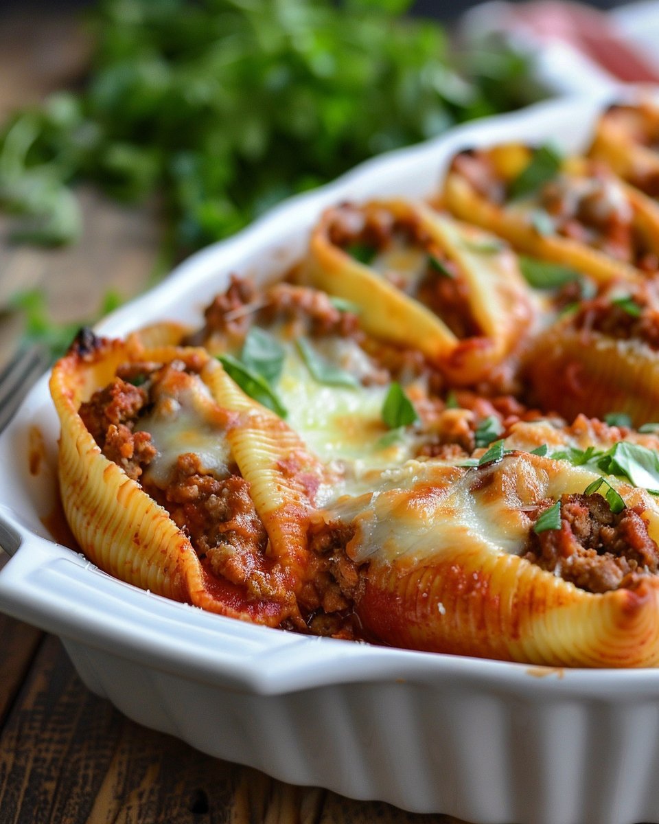 Easy & Cheesy Baked Beef and Ricotta Stuffed Shells