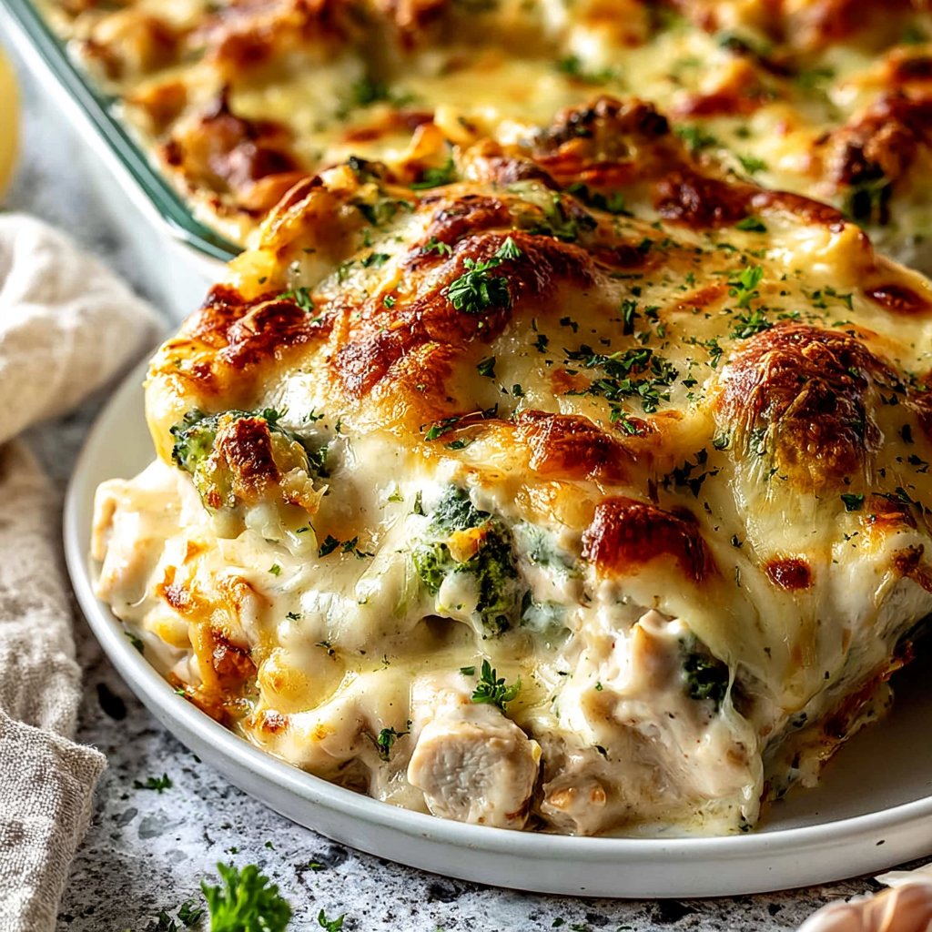 Keto Chicken Alfredo Bake