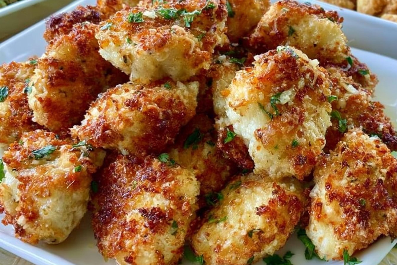 Crispy Garlic Parmesan Chicken Bites Easy Air Fryer