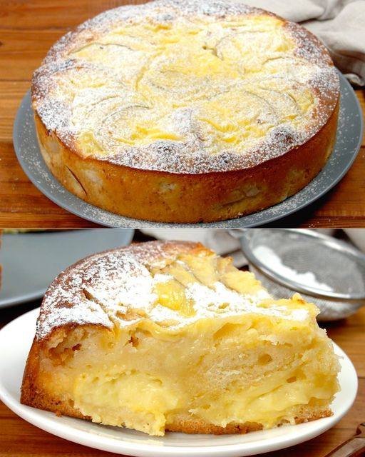 Schweizer Apfelkuchen mit Pudding