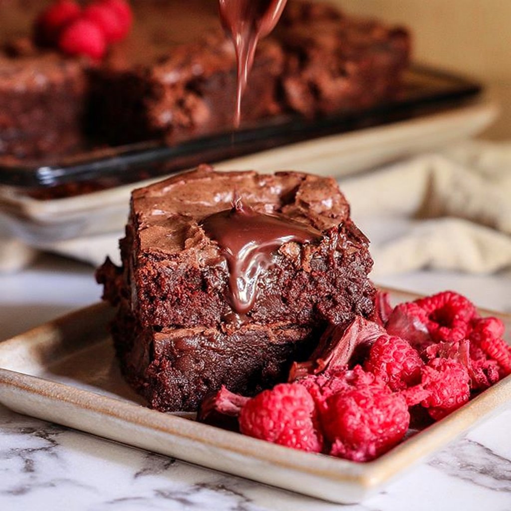 Raspberry Truffle Brownies