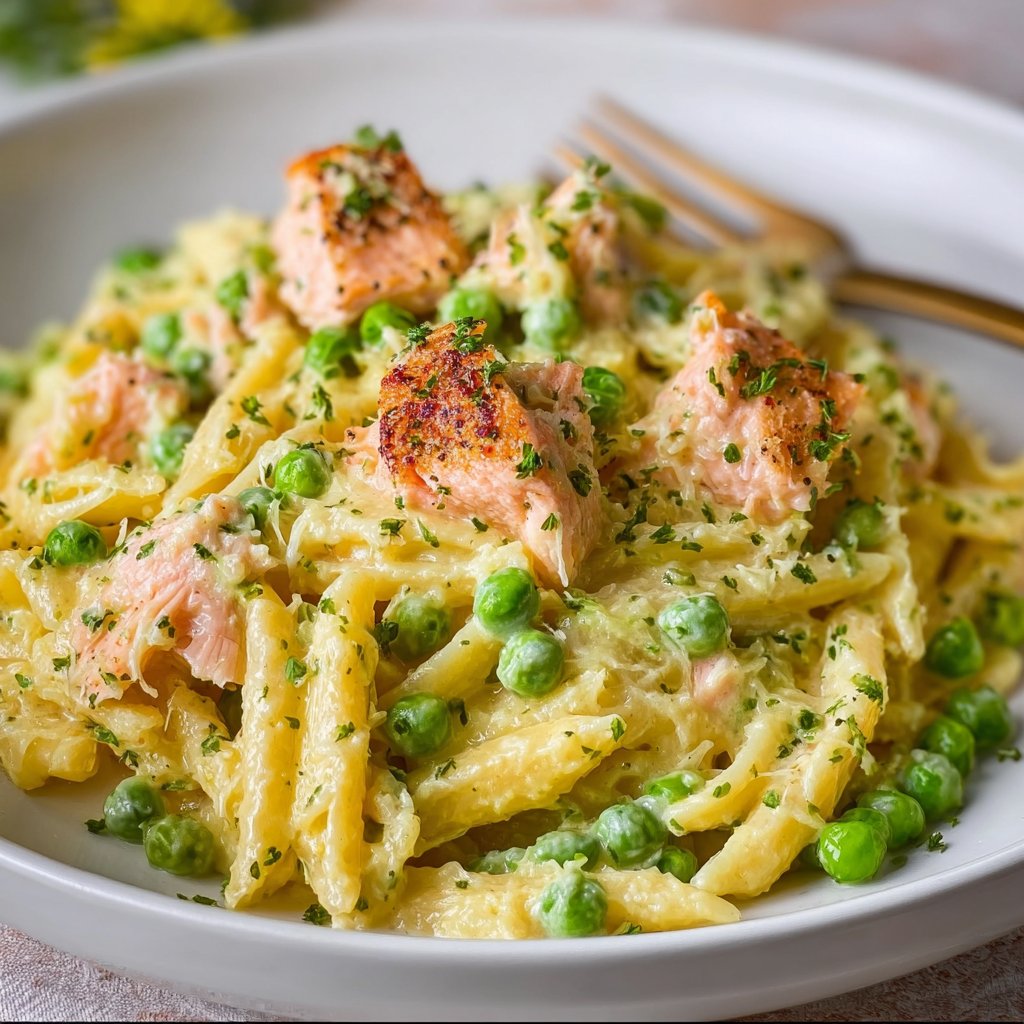 Creamy Lemon Salmon Pasta with Peas 3 Creamy Lemon Salmon Pasta with Peas