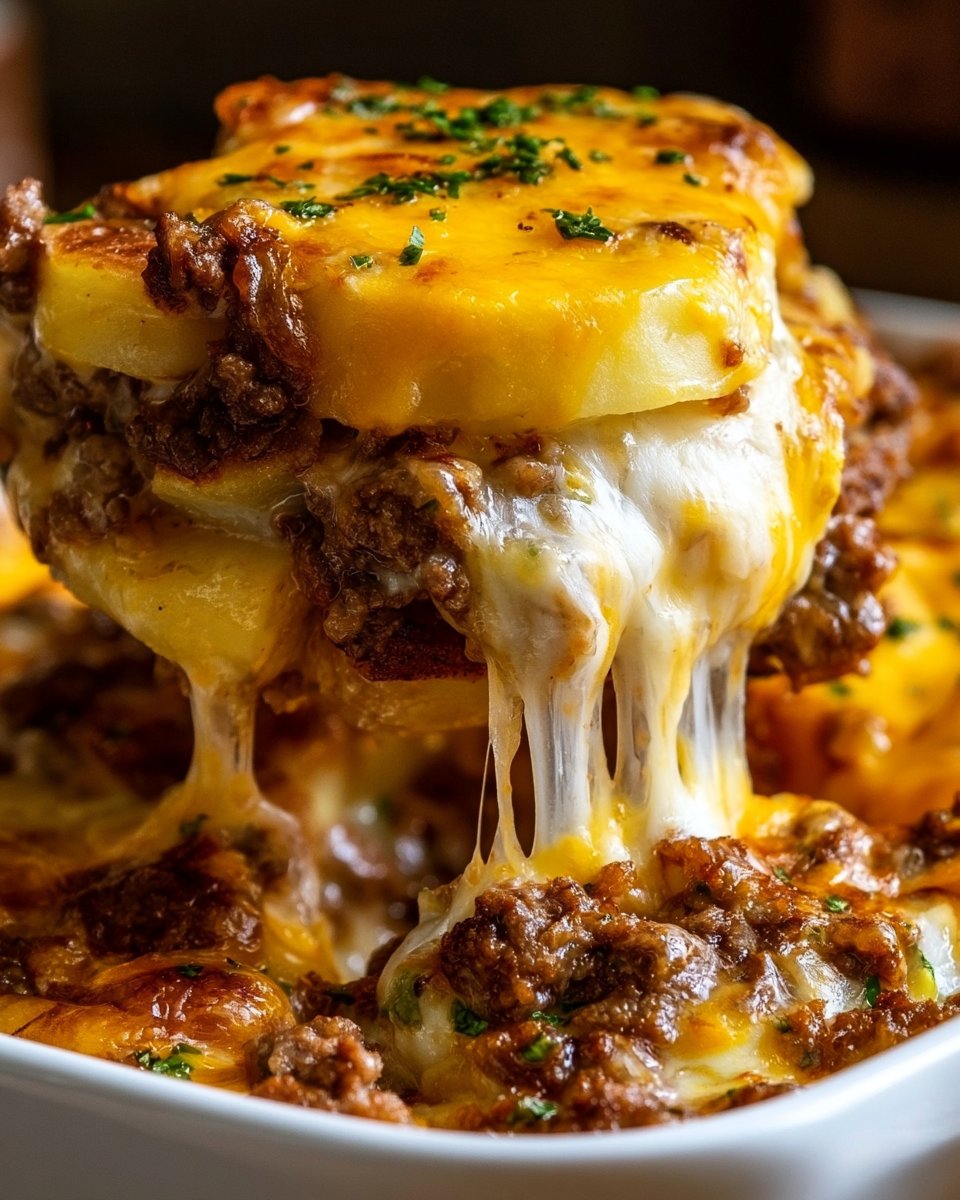 Cheesy Hamburger Potato Casserole