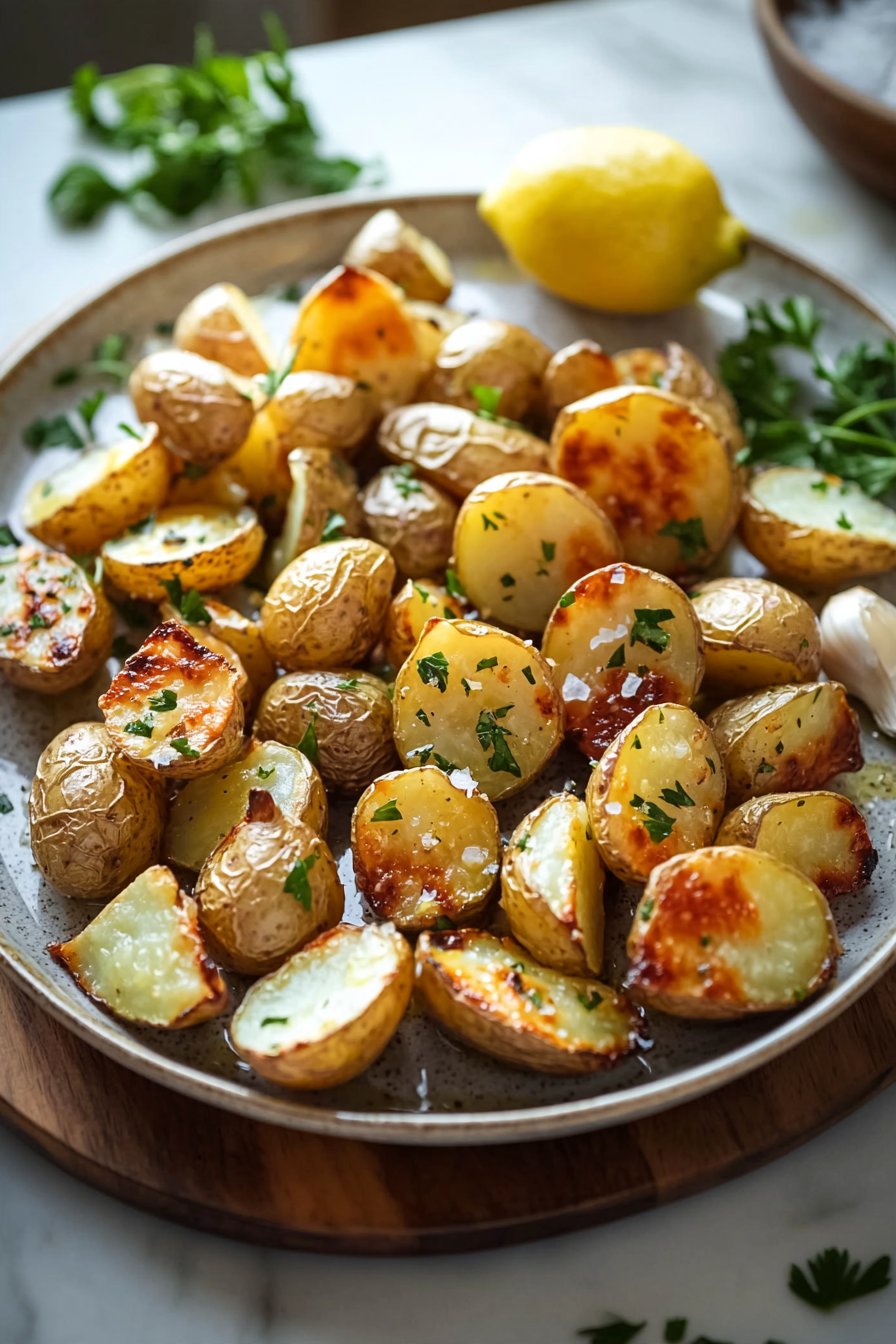 Lemon Garlic Roasted Potatoes