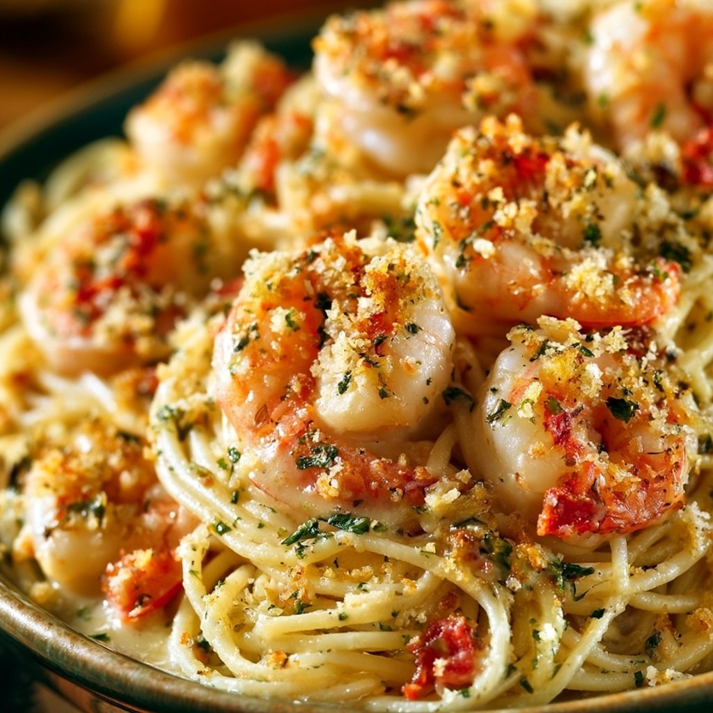 Baked Shrimp Scampi Spaghetti