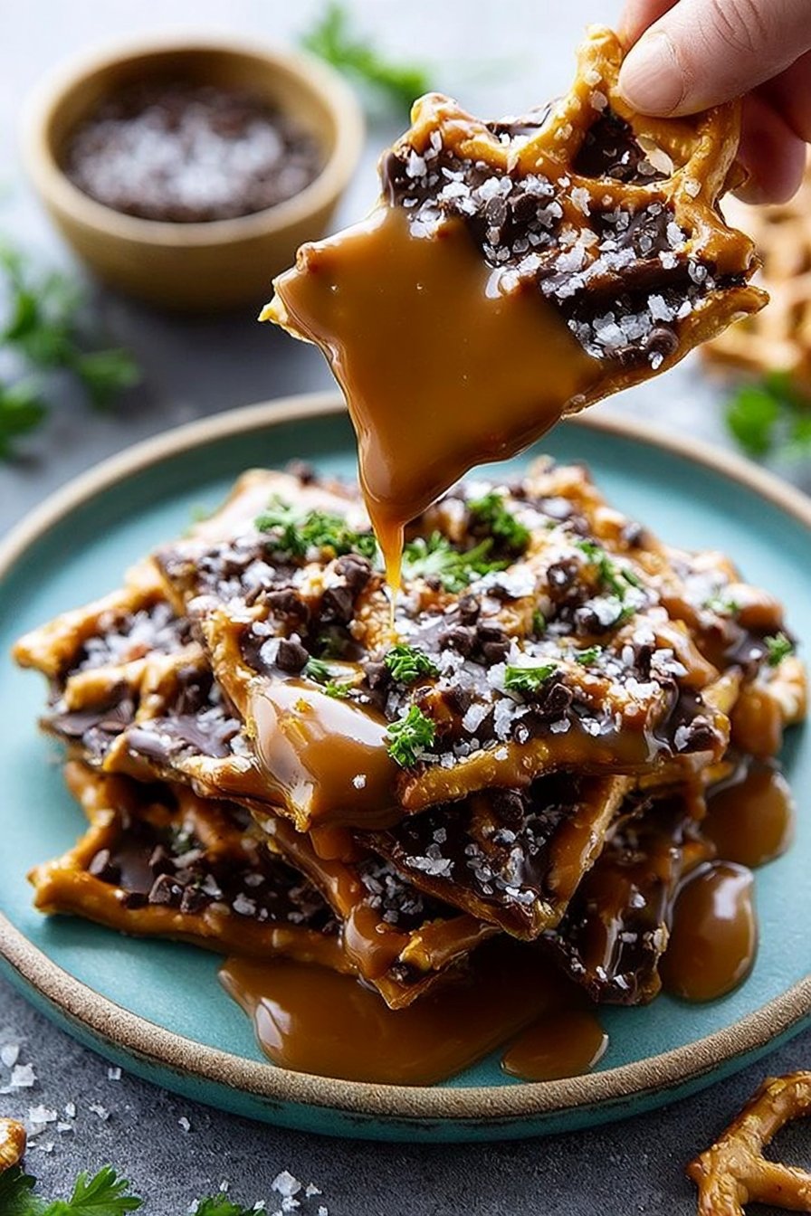 Irresistible Salted Caramel Pretzel Bark Recipe: No-Bake Treat 2 Salted Caramel Pretzel Bark