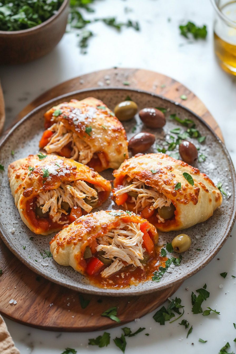 Cheesy Chicken Pizza Pockets
