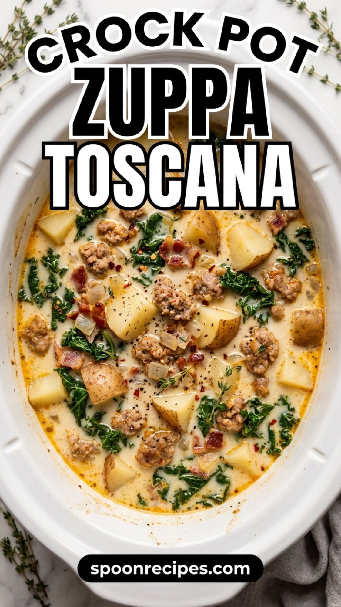 Cozy Slow Cooker Zuppa Toscana (Easy Italian Soup)