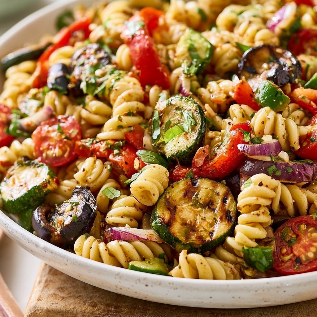 Mediterranean Pasta Salad with Grilled Vegetables