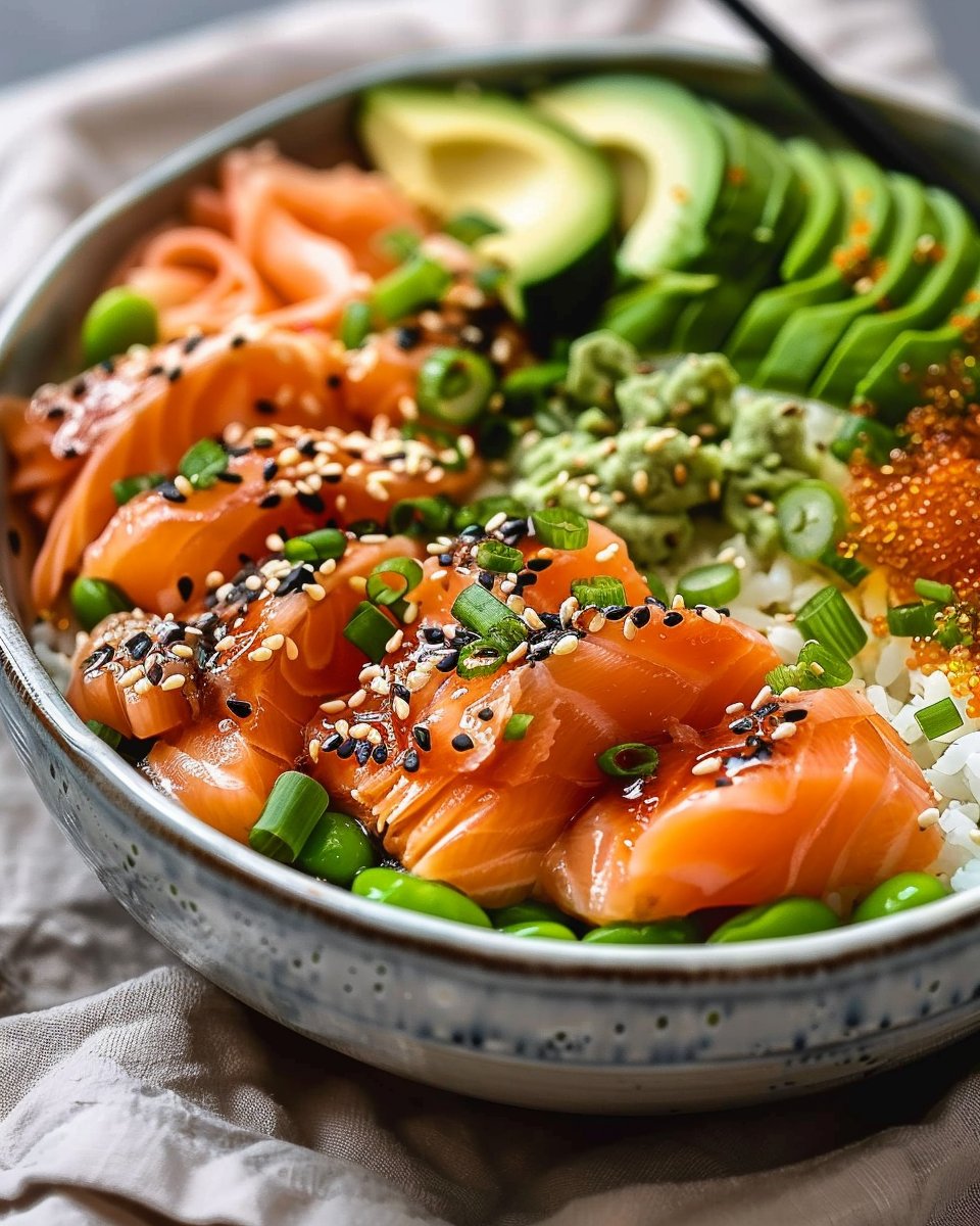 High Protein Low Carb Salmon Sushi Bowl