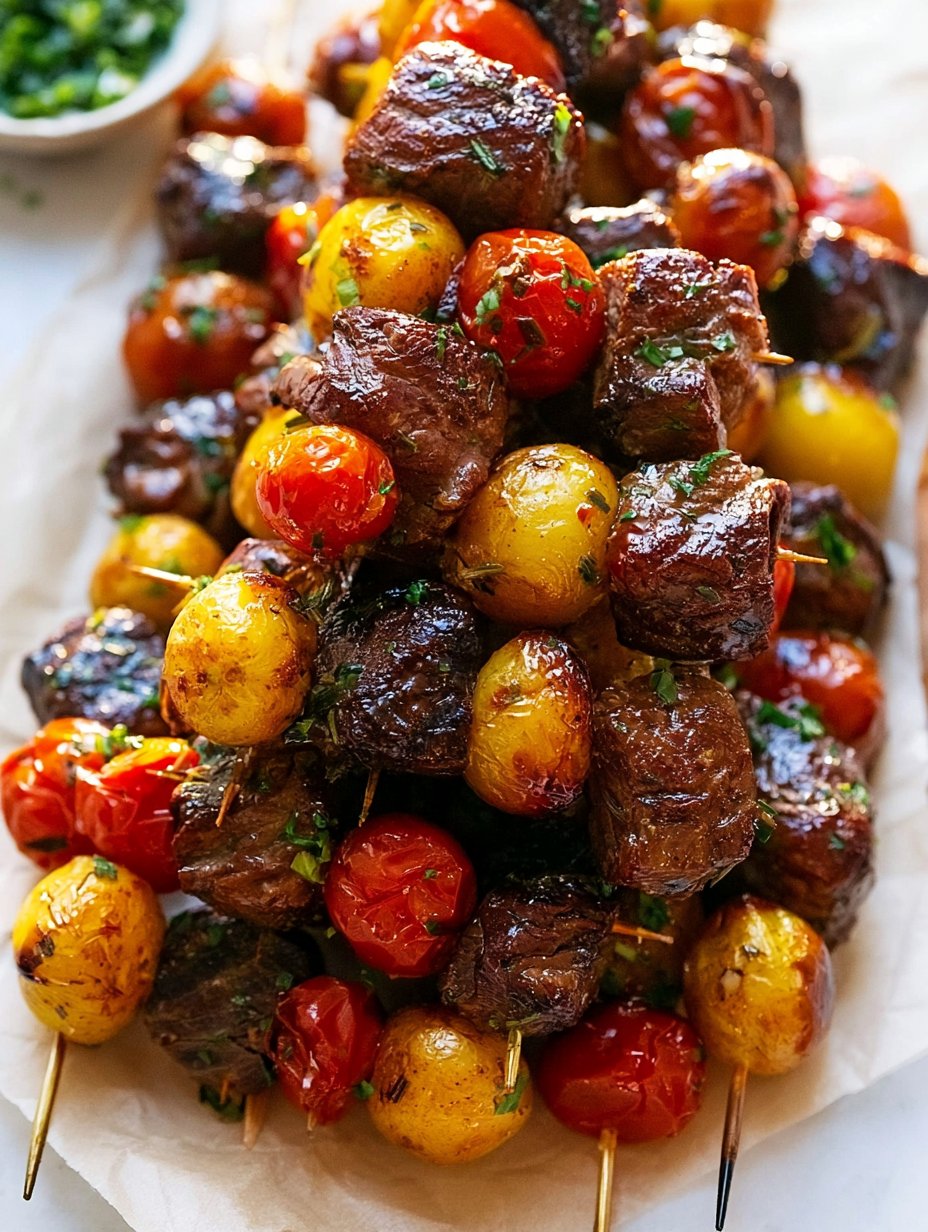 Kebabs de Carne con Ajo y Romero