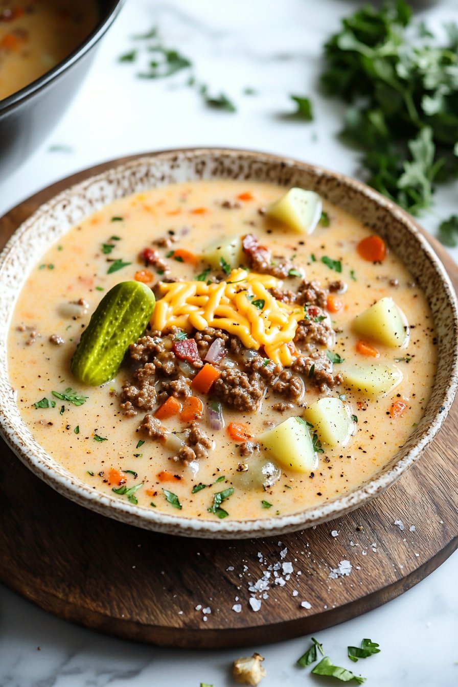 Crock Pot Cheeseburger Soup