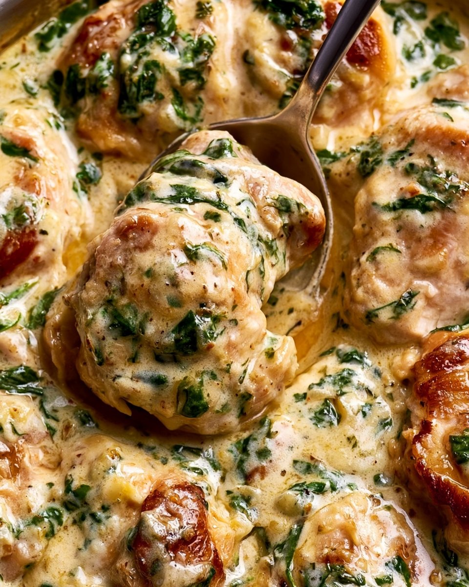 Silky Garlic Butter Chicken with Spinach