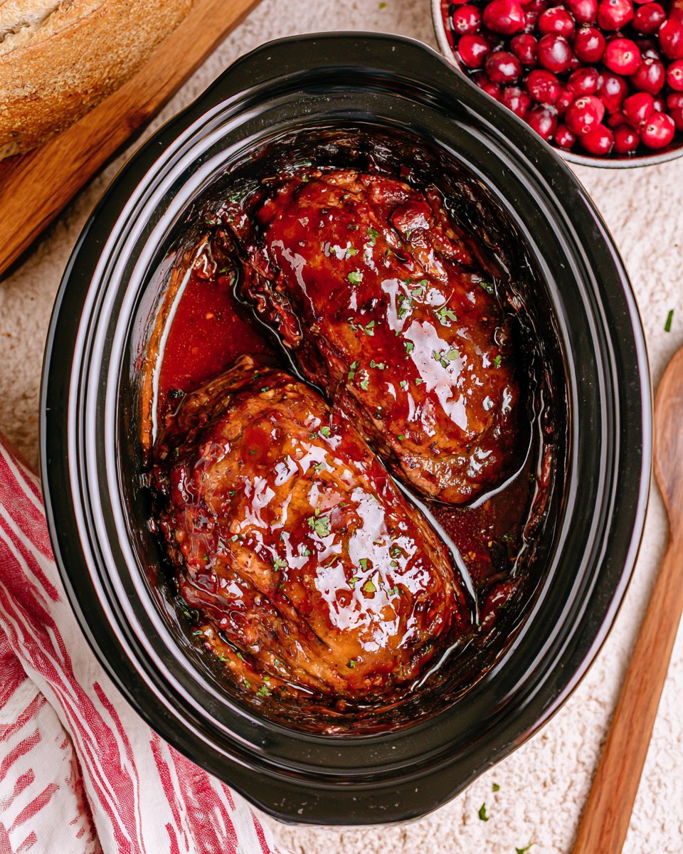 SLOW COOKER CRANBERRY PORK TENDERLOIN