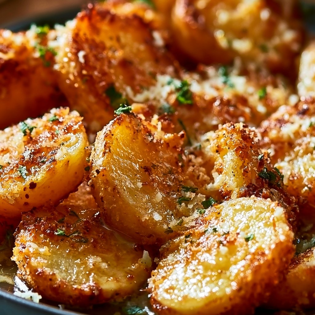 Irresistible Crispy Garlic Butter Parmesan Potatoes