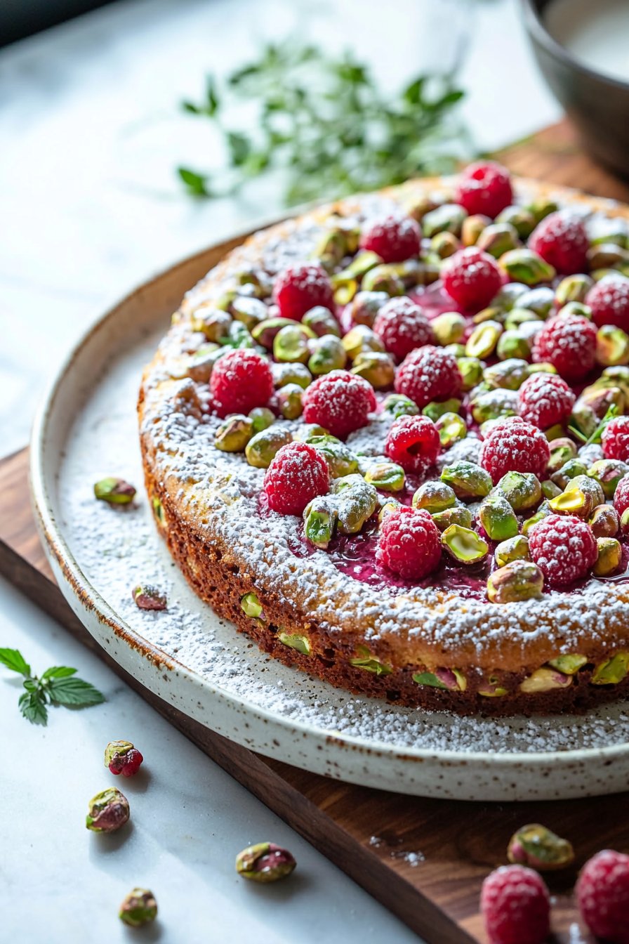 Pistachio Raspberry Cake