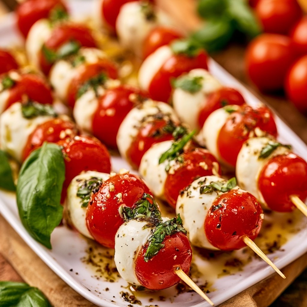 Tomaten-Mozzarella-Spieße – schnelles Fingerfood