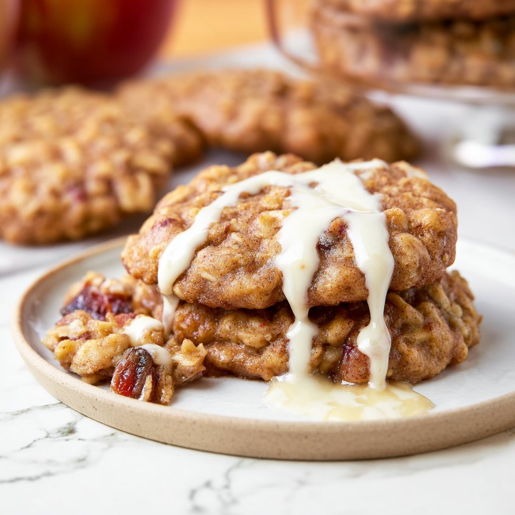 Chewy Apple Cinnamon Oatmeal Cookies