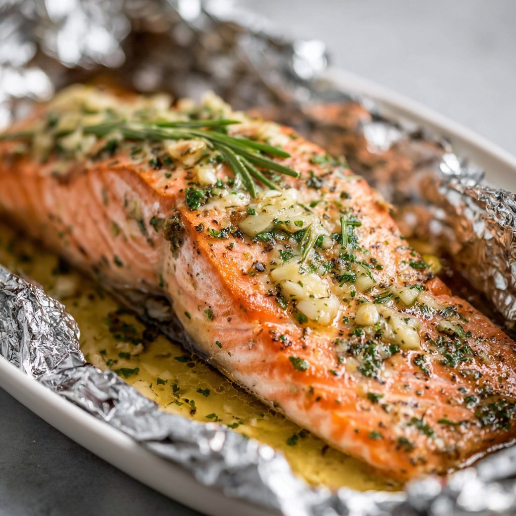 Garlic Butter Baked Salmon in Foil - Easy 20-Minute Recipe