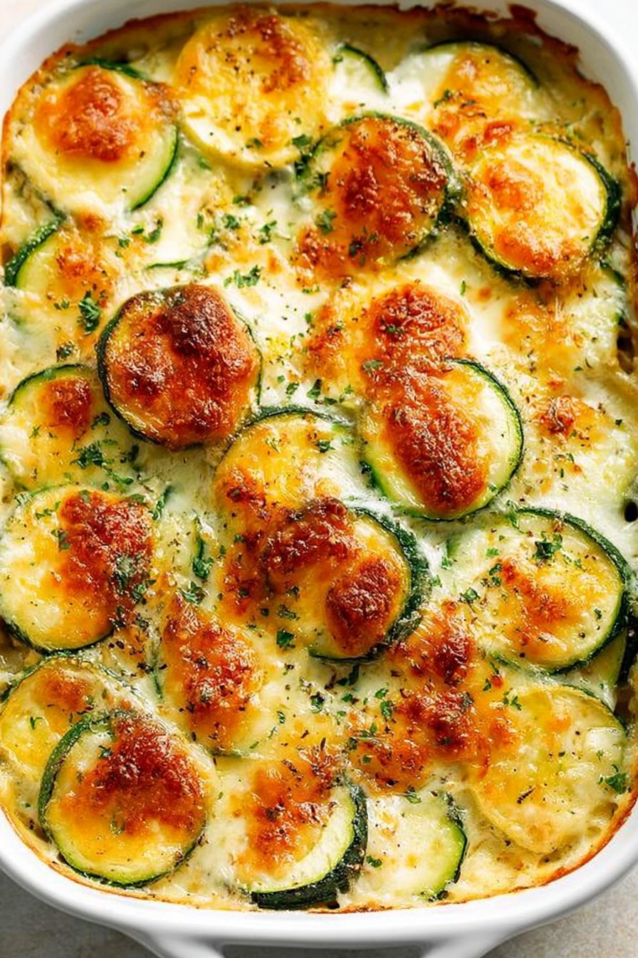 Baked Easy Cheesy Zucchini Casserole