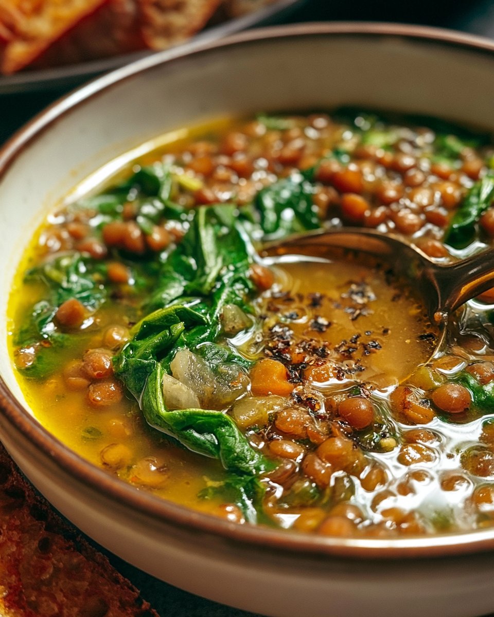 Italian Lentil and Spinach Soup Recipe