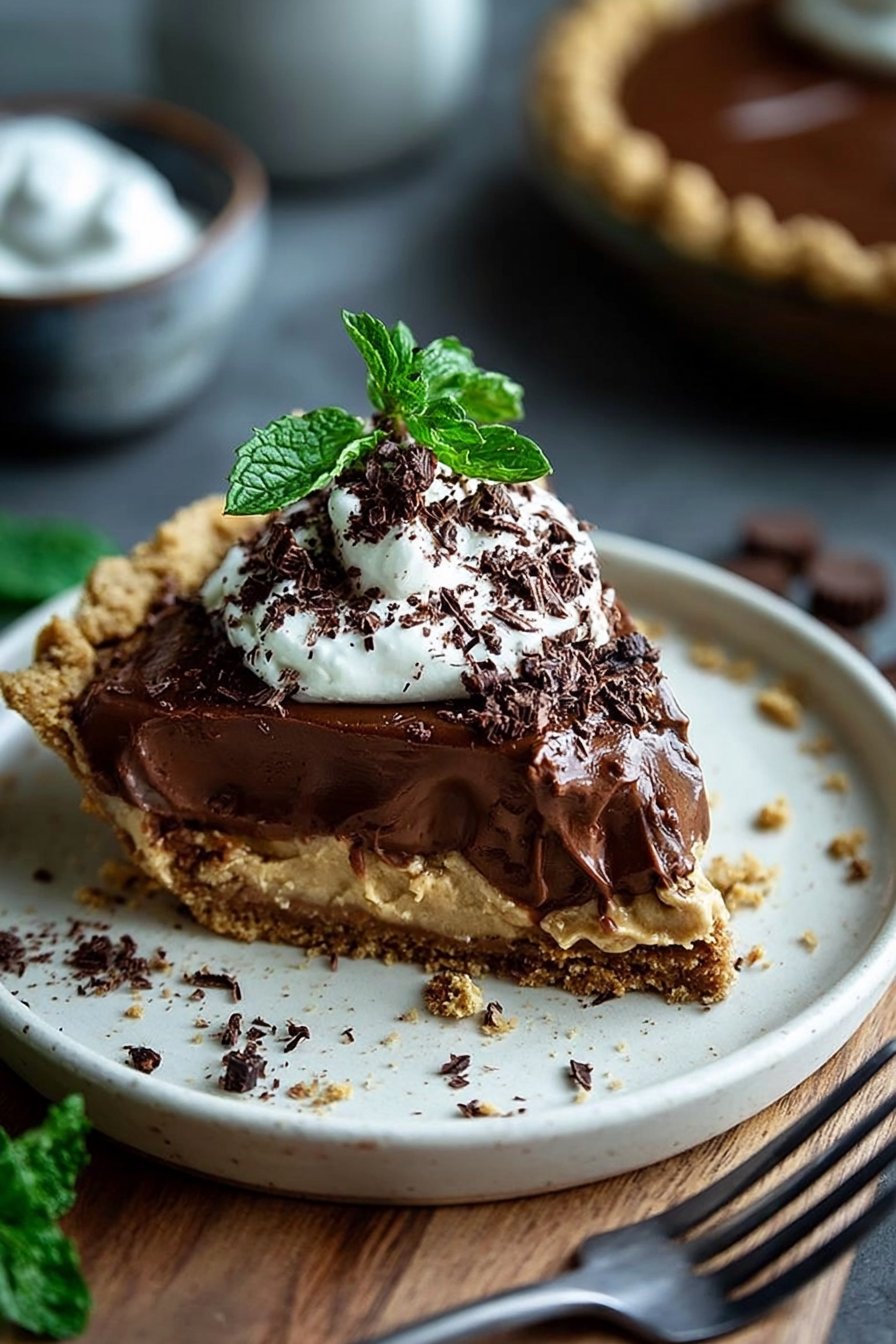 Sinfully Rich Chocolate Peanut Butter Cream Pie Recipe 2 Chocolate Peanut Butter Cream Pie