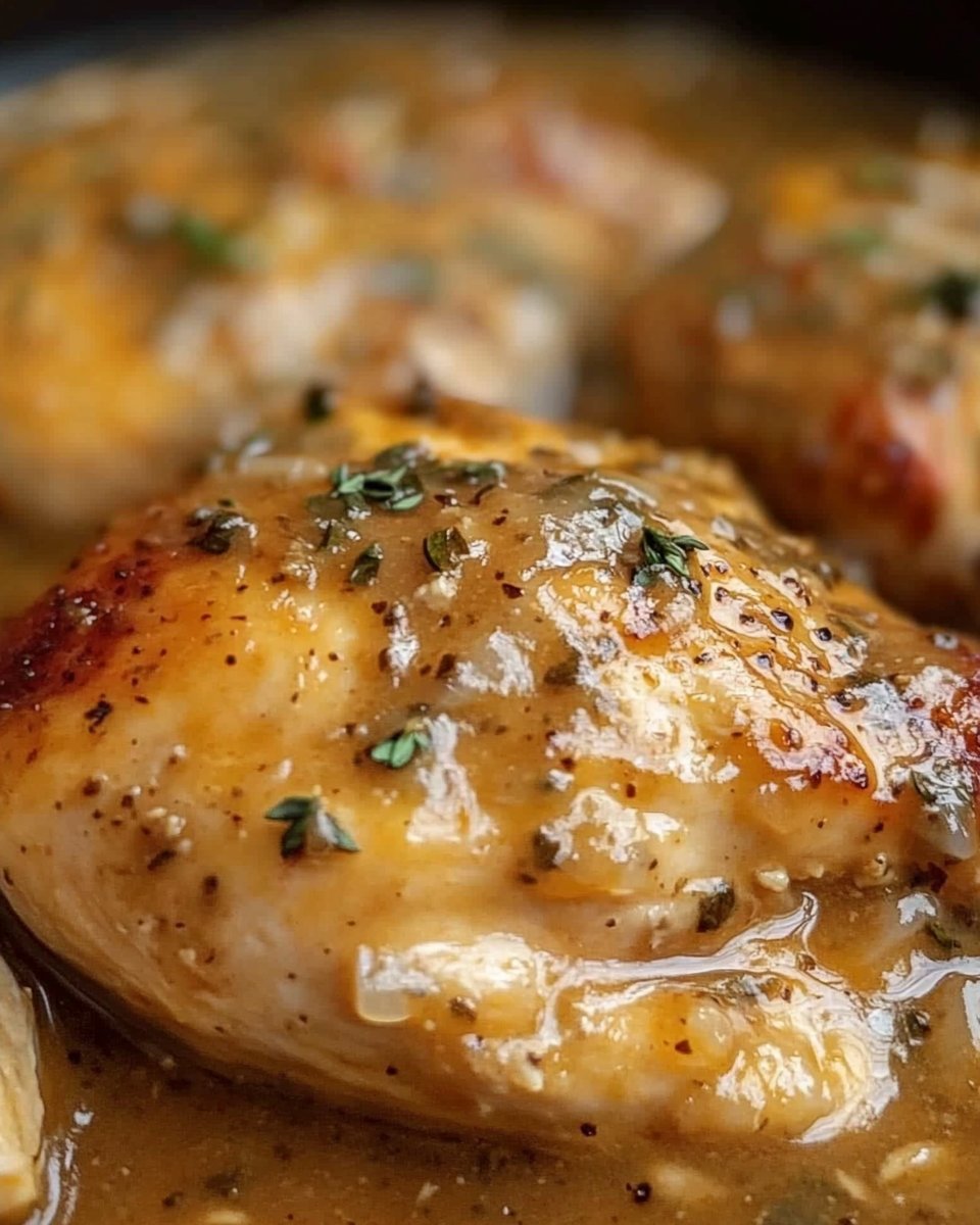 Easy Crockpot Chicken with Creamy Gravy