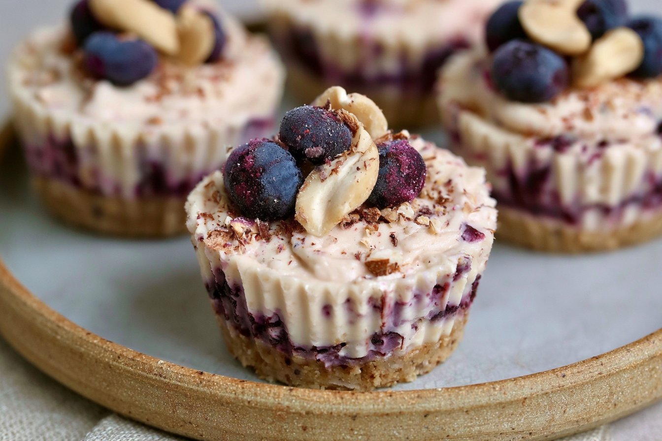 Healthy No-Bake Cashew Blueberry Cups