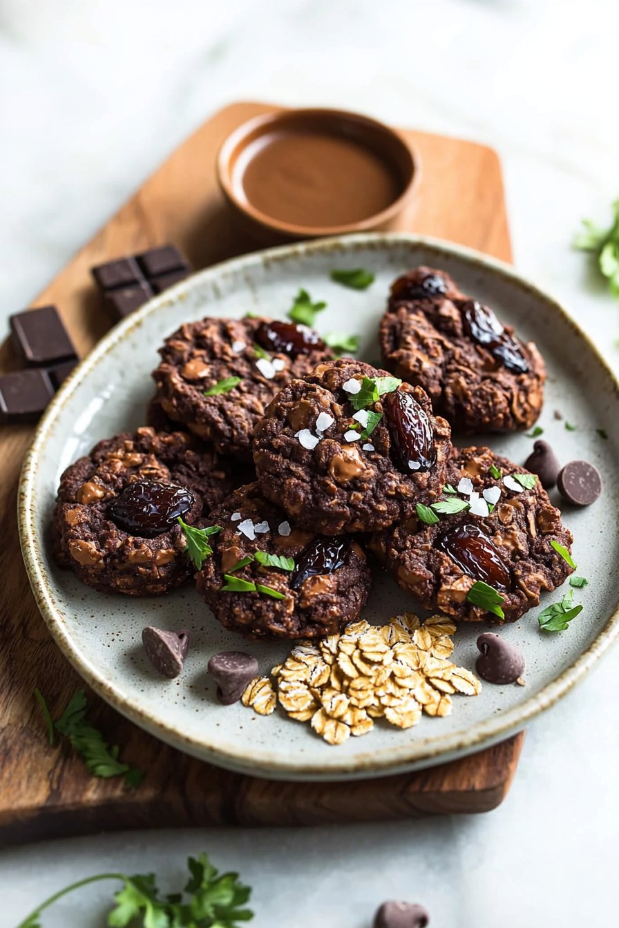Healthy Chocolate Peanut Butter Date Cookies