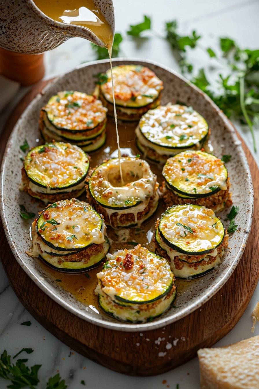 Gebratene Käse-Zucchini-Stapel