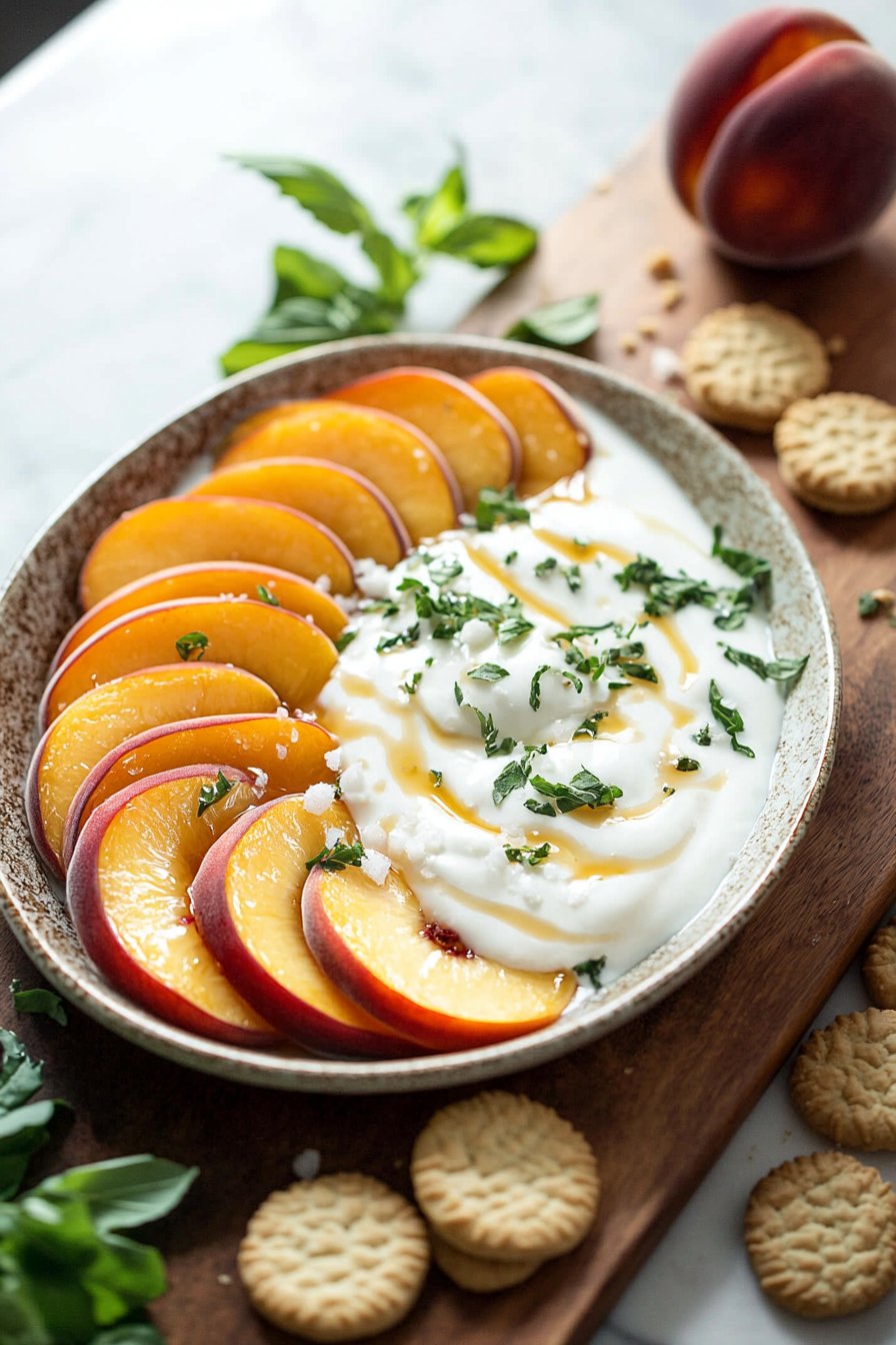 Pfirsiche und Sahne Dessert