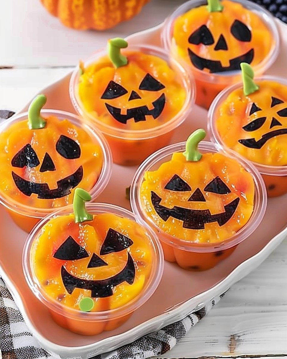 Jack-o-Lantern Fruit Cups