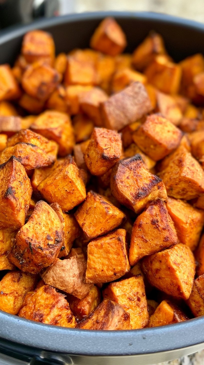Crispy Air Fryer Sweet Potato Cubes