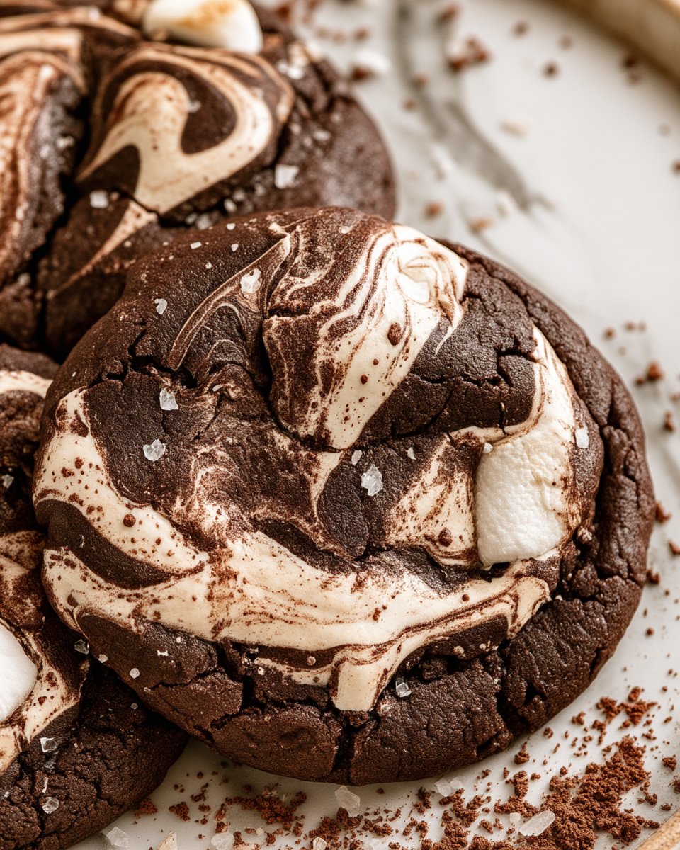 Chocolate Marshmallow Swirl Cookies