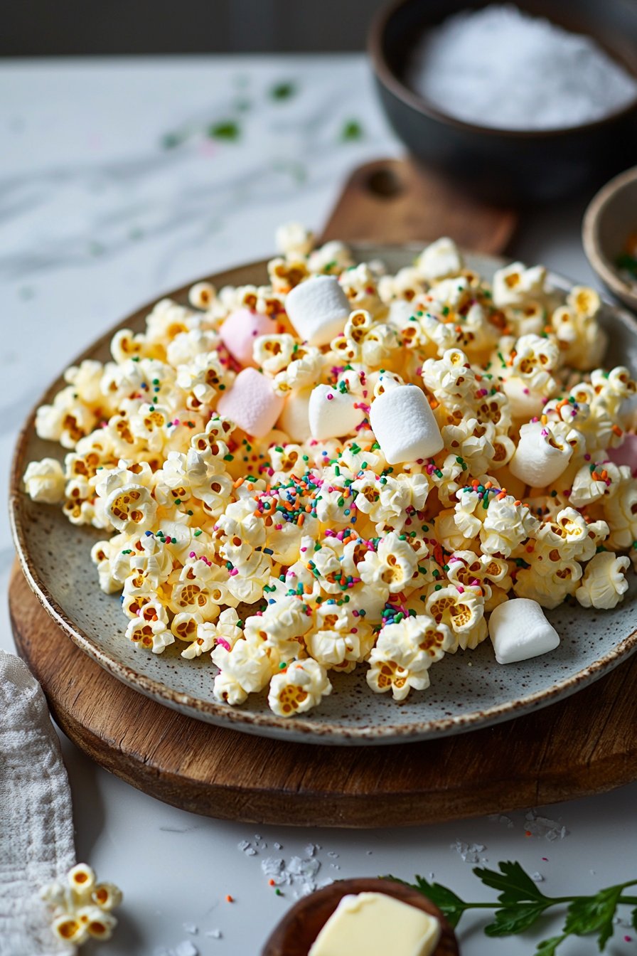 Homemade Funfetti Marshmallow Popcorn Treats