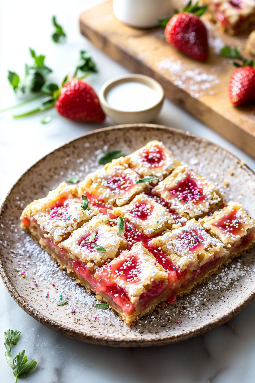 Strawberry Pop Tart Cookie Bars