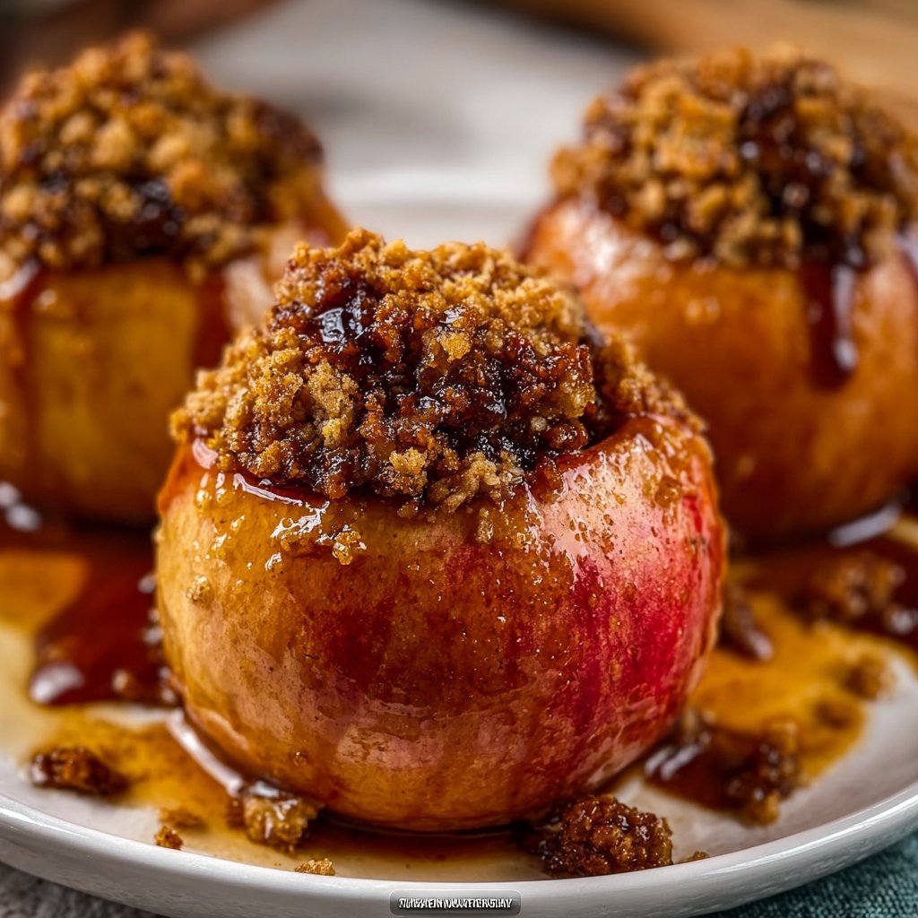 Baked Apples with Oatmeal Cookie Filling